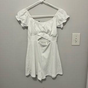 White cut-out romper